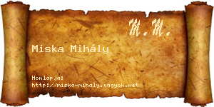 Miska Mihály névjegykártya