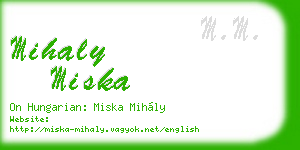 mihaly miska business card